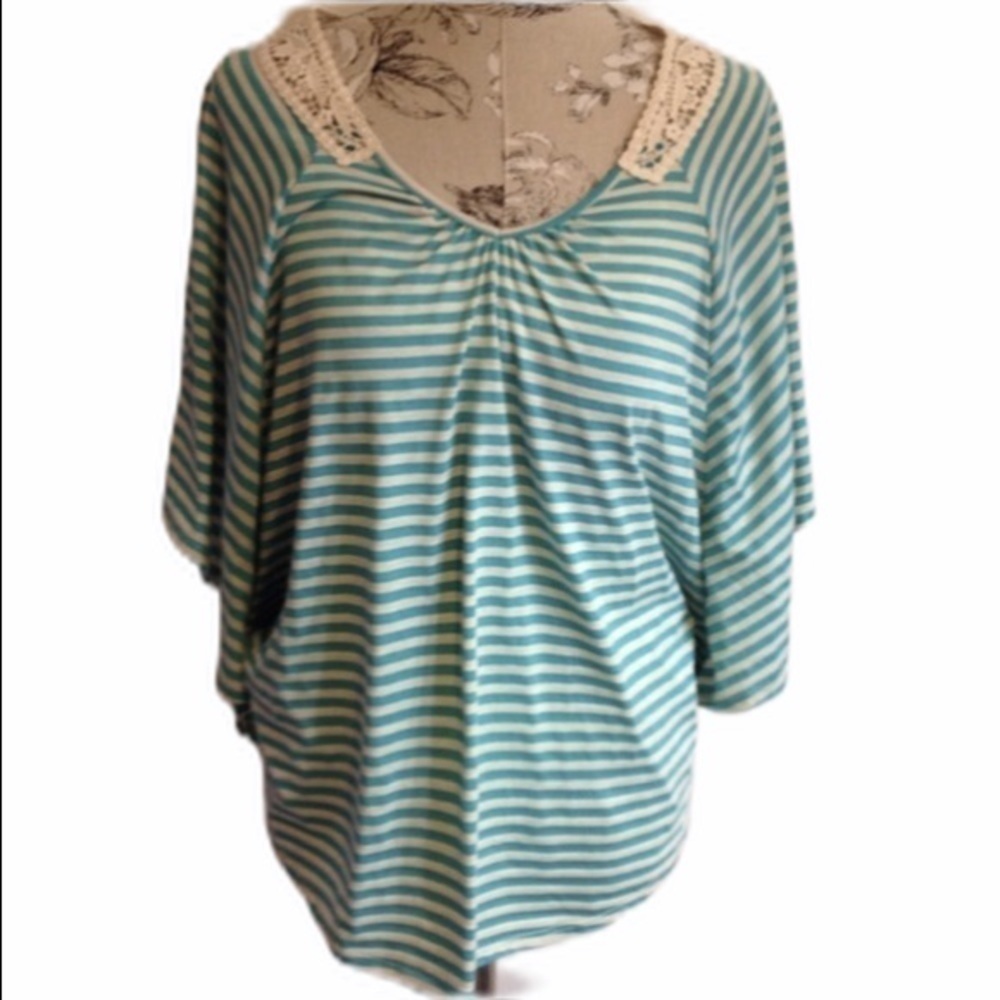 *🆕 *Style & co teal stripe top M